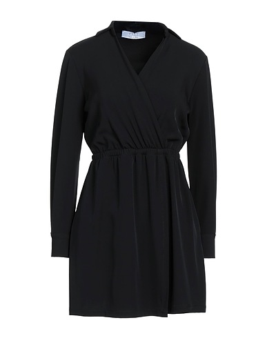KAOS Short dress Black 95% Polyester, 5% Elastane