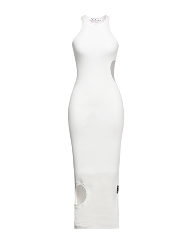 OFF-WHITE™ Midi dress White 95% Organic cotton, 5% Elastane