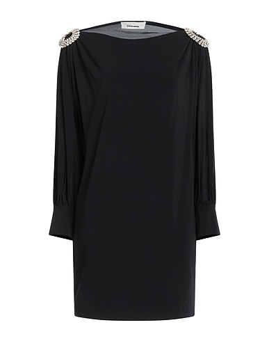 CIRCUS HOTEL Kurzes Kleid Schwarz 72% Viskose, 22% Polyamid, 6% Elastan