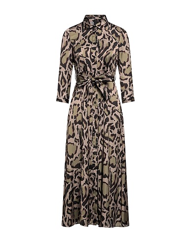 PINKO UNIQUENESS Hemdkleid Khaki 100% Polyester