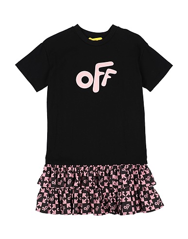 OFF-WHITE™ KIDS Vestito Nero 100% Cotone, Elastan