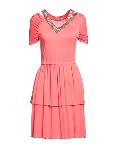 BETTY BLUE Short dress Coral 100% Viscose