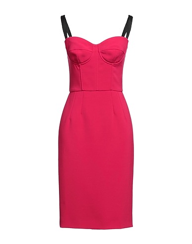 DOLCE&GABBANA Midi dress Fuchsia 76% Polyester, 13% Viscose, 8% Elastane, 3% Silk