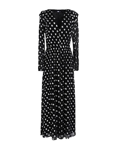 KARL LAGERFELD Langes Kleid METALLIC MONOGRAM DRESS
 Schwarz 92% Viskose, 8% Metallfaser