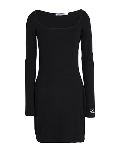 CALVIN KLEIN JEANS Sheath dress Black 94% Cotton, 6% Elastane, Lycra®