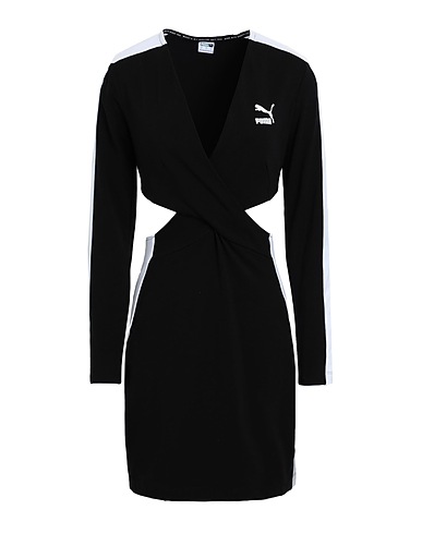PUMA Vestito corto T7 Dress Nero 90% Cotone, 10% Elastan