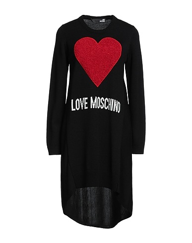 LOVE MOSCHINO Vestito corto Nero 50% Acrilico, 50% Lana, Poliammide, Lana di alpaca, Elastan