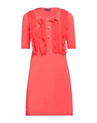 D.EXTERIOR Short dress Coral 72% Viscose, 24% Polyester, 3% Cotton, 1% Polyamide