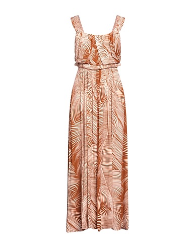 DONDUP Long dress Brown 100% Viscose