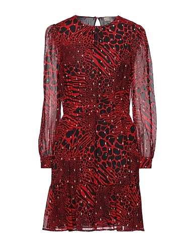 MICHAEL MICHAEL KORS Short dress Red 57% Viscose, 40% Silk, 3% Metallic fiber