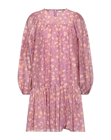 ULLA JOHNSON Short dress Mauve 79% Cotton, 21% Silk