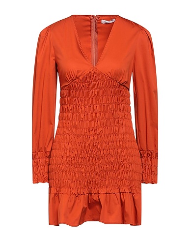 GLAMOROUS Short dress Rust 65% Cotton, 32% Polyamide, 3% Elastane