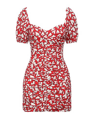 RHODE Vestito corto Rosso 100% Viscosa, Poliestere