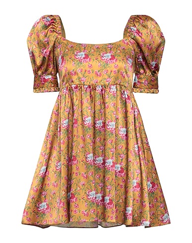 LOVESHACKFANCY Short dress Camel 100% Polyester