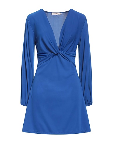 PLEASE Short dress Blue 91% Polyester, 9% Elastane