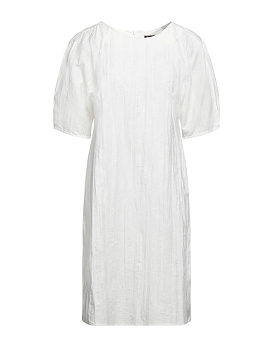YES ZEE by ESSENZA Kurzes Kleid Weiß 48% Leinen, 40% Baumwolle, 12% Polyamid
