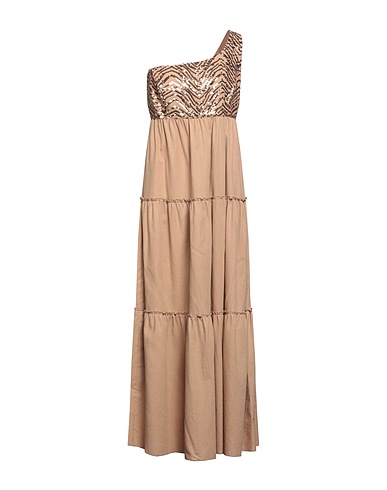 RINASCIMENTO Midi dress Sand 34% Polyester, 31% Viscose, 25% Linen, 10% Cotton