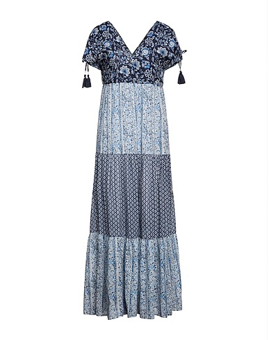 PEPE JEANS ロングワンピース・ドレス アジュールブルー コットン 100%