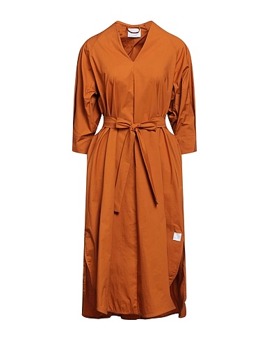 DANIELE FIESOLI Midi dress Rust 97% Cotton, 3% Elastane