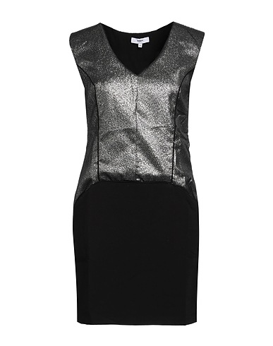 SUNCOO Short dress Black 57% Viscose, 30% Polyester, 13% Metal
