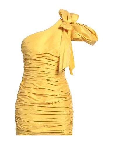 TASSOS MITROPOULOS One-shoulder dress Mustard 60% Polyester, 36% Polyamide, 4% Elastane