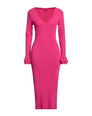 MICHAEL MICHAEL KORS Midi dress Fuchsia 63% Recycled viscose, 20% Nylon, 14% Polyester, 3% Elastane