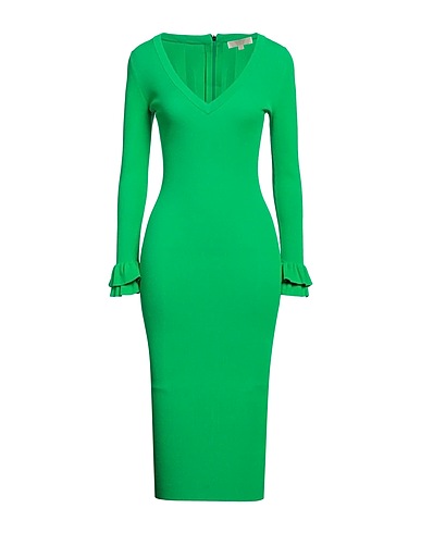 MICHAEL MICHAEL KORS Vestito midi Verde 63% Viscosa riciclata, 20% Nylon, 14% Poliestere, 3% Elastan