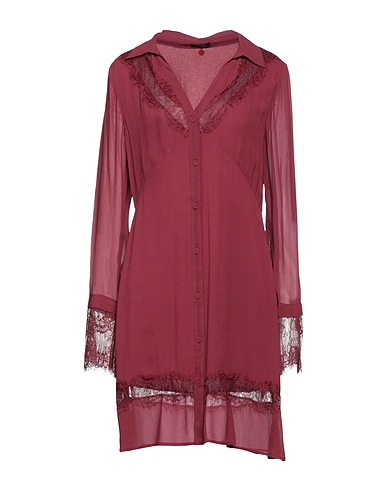FRACOMINA Shirt dress Burgundy 100% Viscose, Polyester, Nylon