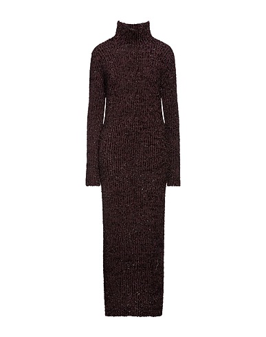 HELMUT LANG Long dress Burgundy 56% Cotton, 44% Polyamide