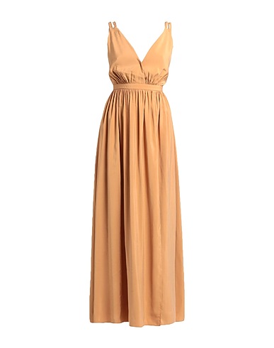 JIJIL Long dress Camel 87% Viscose, 13% Polyester, Acetate, PBT - Polybutylene terephthalate