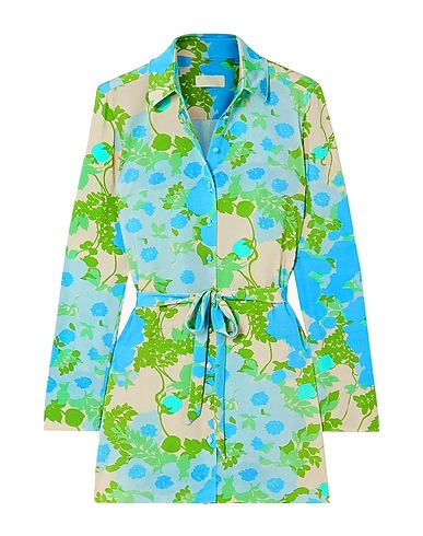 MARCIA Floral shirts & blouses Azure 80% ECONYL®, 20% Elastane