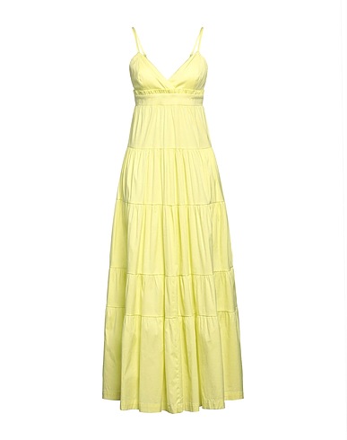 ACTITUDE by TWINSET Long dress Light green 81% Cotton, 16% Polyamide, 3% Elastane