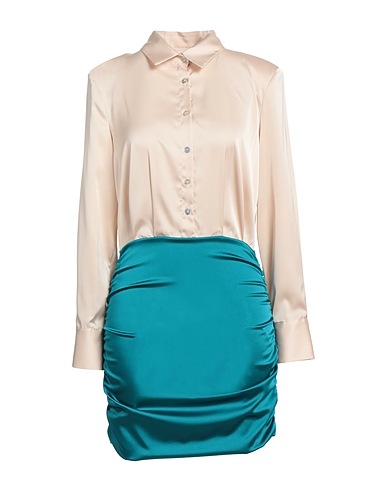 VICOLO Shirt dress Beige 96% Polyester, 4% Elastane