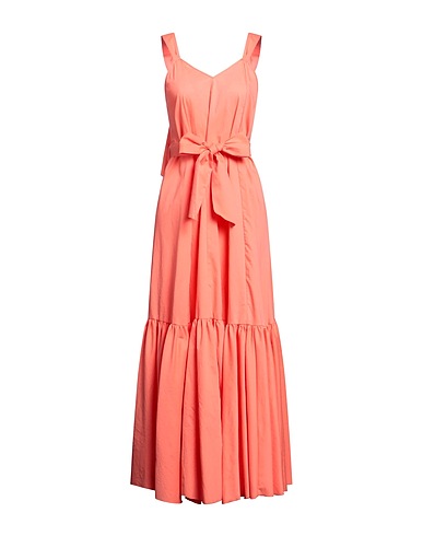 FORTE_FORTE Long dress Coral 58% Polyester, 42% Cotton