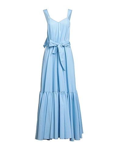 FORTE_FORTE Long dress Sky blue 58% Polyester, 42% Cotton