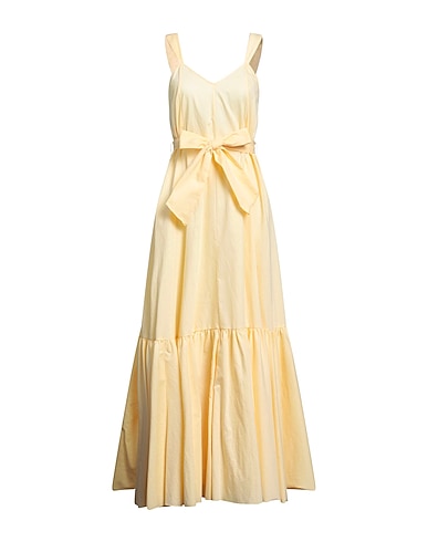 FORTE_FORTE Long dress Yellow 58% Polyester, 42% Cotton