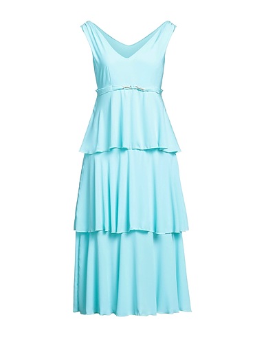 RINASCIMENTO Midi dress Turquoise 100% Polyester