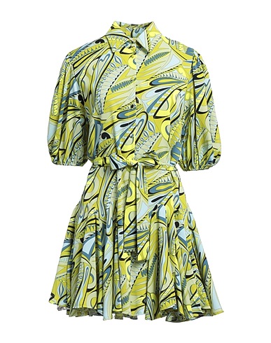 C'EST MONIQUE Shirt dress Lime green 100% Polyester