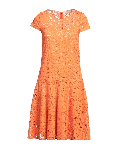 BEATRICE .B Midi dress Orange 53% Cotton, 25% Polyamide, 22% Viscose