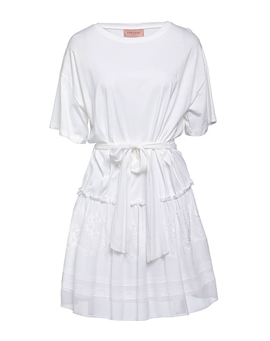 ERMANNO FIRENZE Short dress White 100% Cotton, Viscose, Polyamide