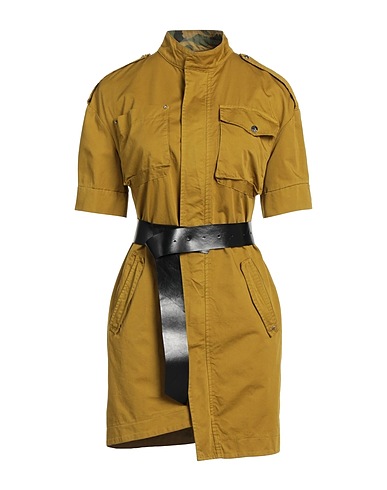 MET JEANS Short dress Military green 100% Cotton