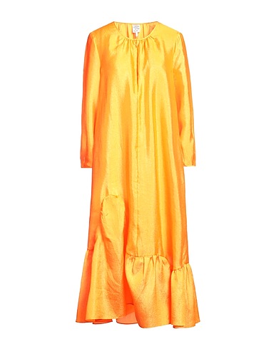 BAUM UND PFERDGARTEN Midi dress Orange 70% Recycled polyester, 30% Polyester
