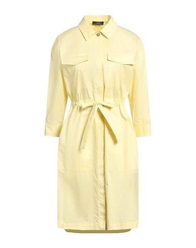 PESERICO Midi dress Yellow 97% Cotton, 3% Elastane