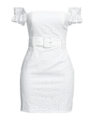 PATRIZIA PEPE Kurzes Kleid Weiß 100% Baumwolle