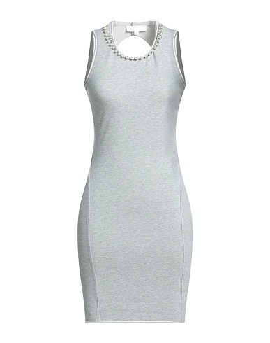 MET JEANS Vestito corto Grigio chiaro 95% Cotone, 5% Elastan