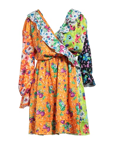 MSGM Short dress Orange 97% Polyester, 3% Elastane