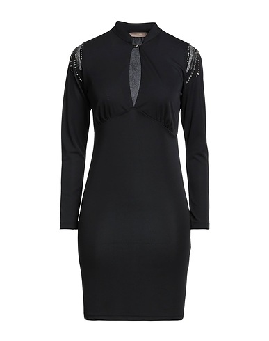 FLY GIRL Short dress Black 92% Polyester, 8% Elastane