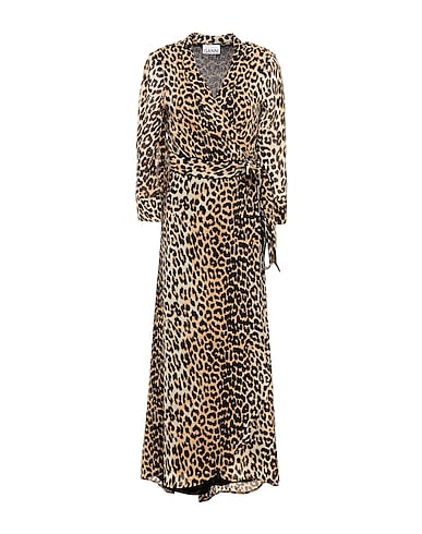 GANNI Long dress Sand 100% Viscose