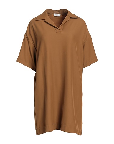 OTTOD'AME Short dress Khaki 97% Polyester, 3% Elastane