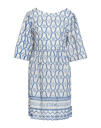 OTTOD'AME Short dress Blue 50% Cotton, 50% Polyester